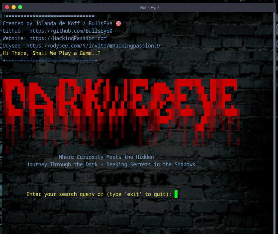 Explore the unseen depths of the internet with DarkWebEye, a powerful and intuitive tool crafted by Jolanda de Koff. Designed for ethical hackers, cybersecurity enthusiasts, and researchers /darkwebeye/featured-image-preview.png