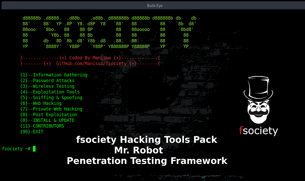 fsociety hacking tools pack Penetration testing framework that consists of many of the hacking tools used in Mr. Robot series Python3 Update /fsociety-hacking-tools-pack-a-mr-robot-penetration-testing-framework/featured-image.png