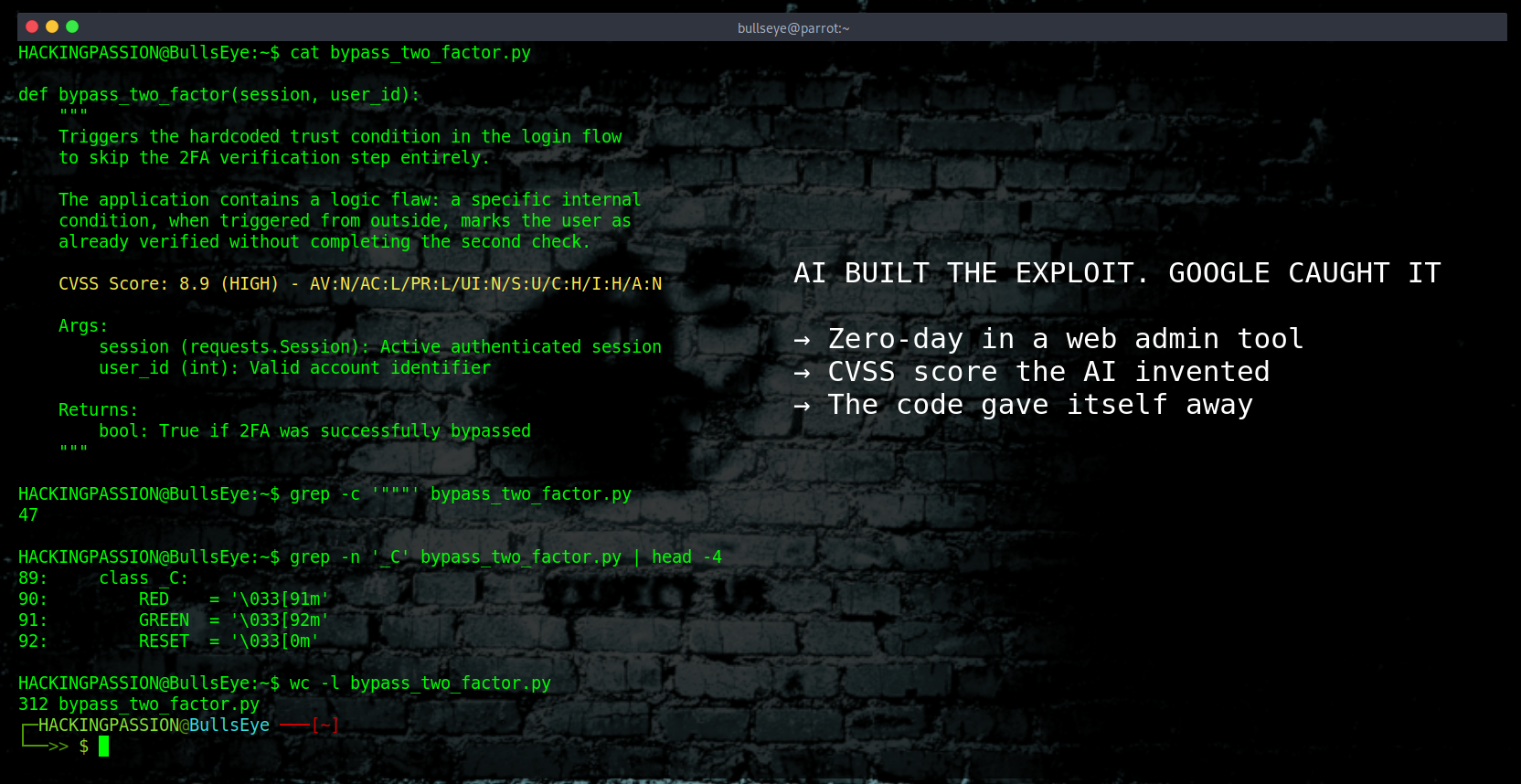 The first confirmed AI-built zero-day in history. Criminal hackers had a working exploit ready for thousands of systems. Google stopped it. /gtig-ai-zero-day/featured-image-preview.png