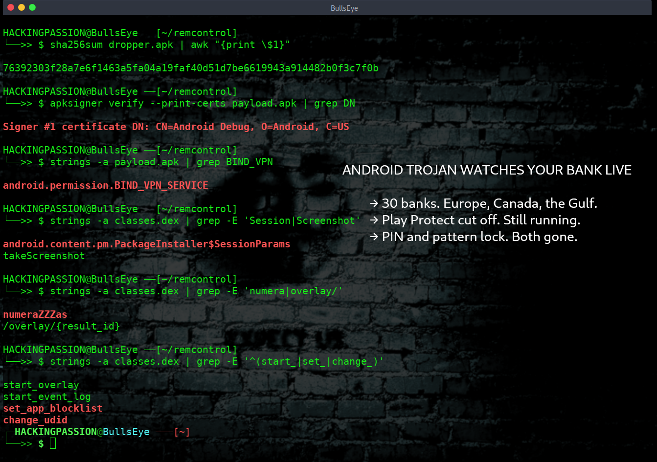 A fake store page for a free TV app installed a trojan that streams your banking screen, records your pattern lock and pushes you away from uninstall. /remcontrol-android-banking-trojan/remcontrol-android-banking-trojan.png