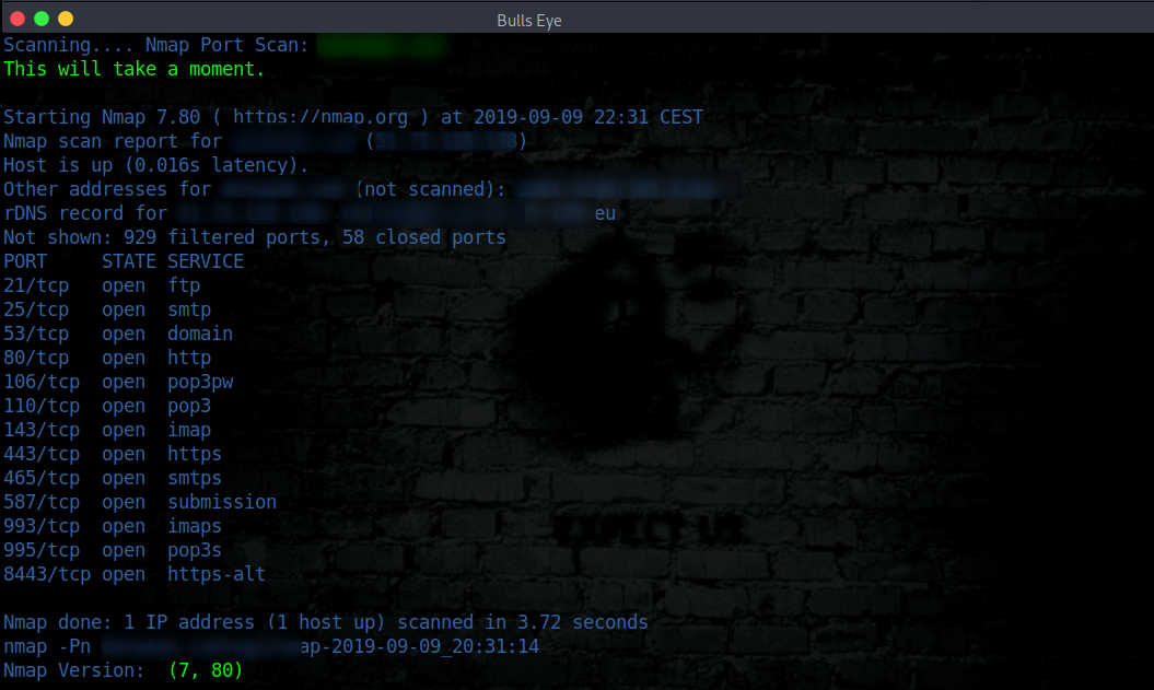 Nmap port scan