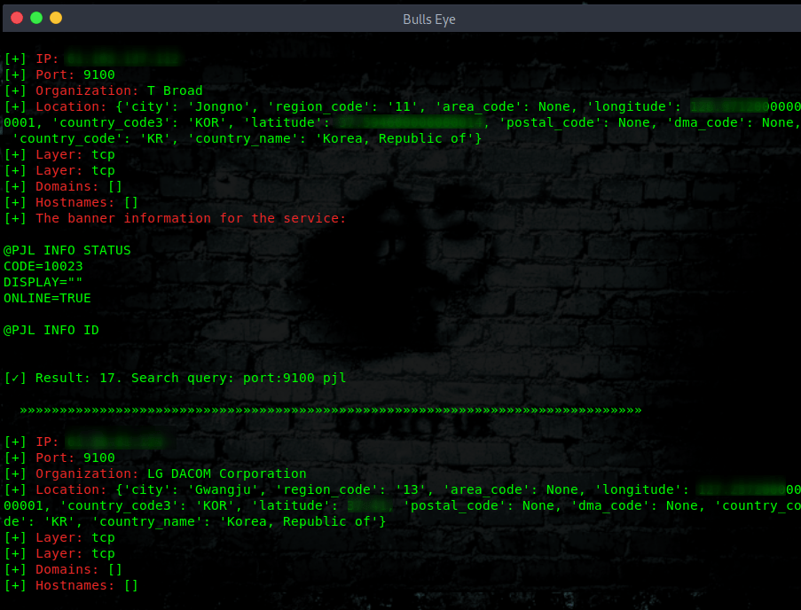 Output shodan eye hacking printer