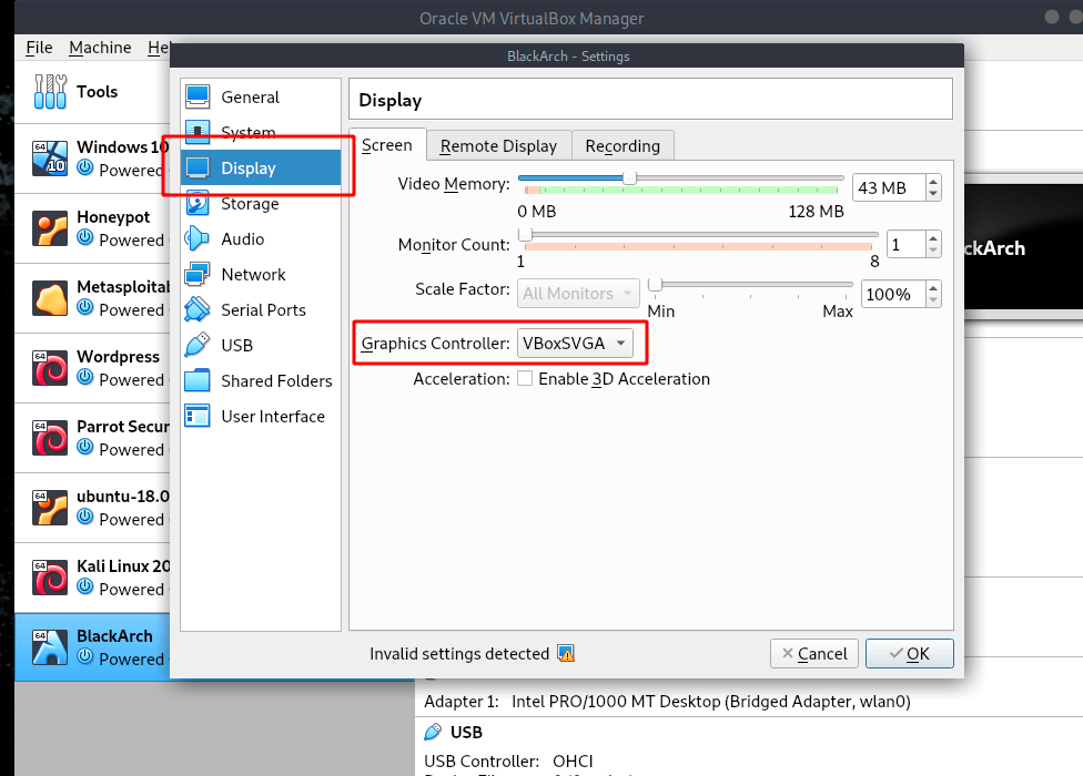 Making the screen bigger in VirtualBox BlackArch