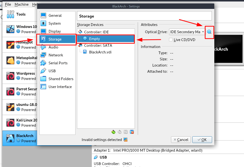 BlackArch Remove Disk from Virtual Drive