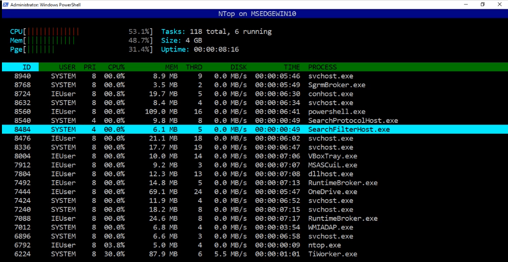 Using NTop for Windows