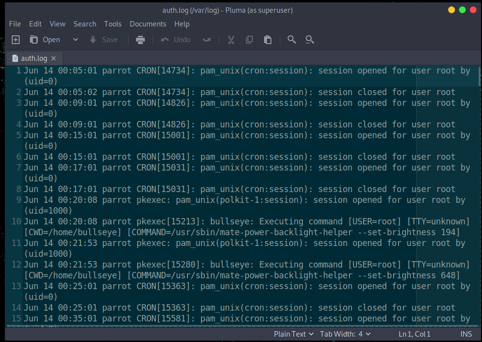 sudo nano /var/log/auth.log